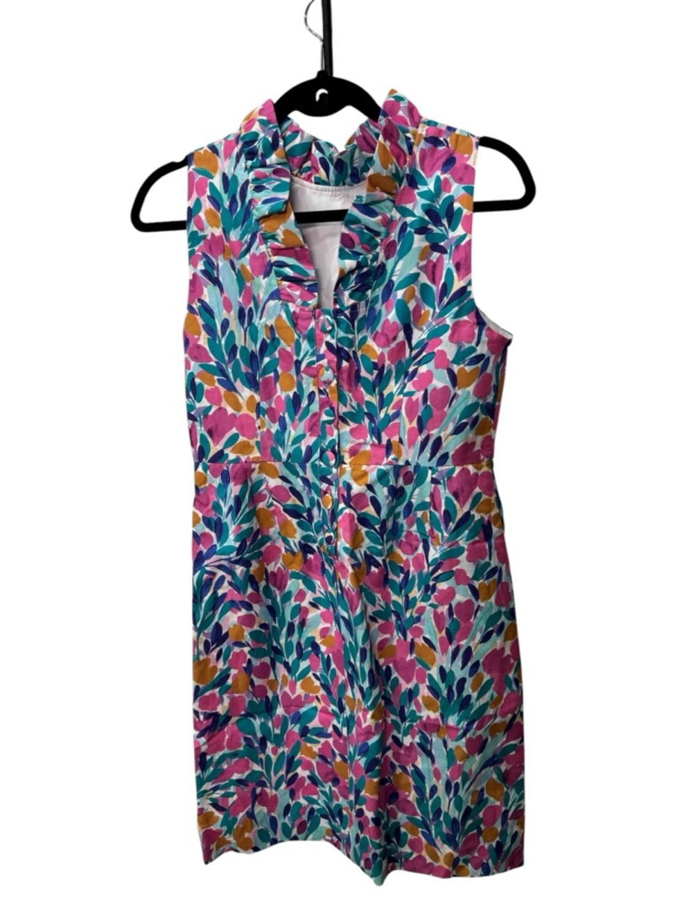 Tyler Boe Pink Teal Mustard Floral Strapless Dress